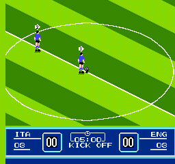Goal! Two (NES) screenshot: 2 players vs. the computer