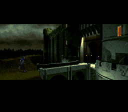Nosferatu (SNES) screenshot: The hero sprints into the estate