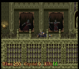Nosferatu (SNES) screenshot: In stage 6, the artwork is out to get you