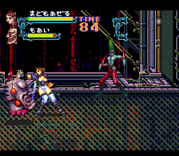 Gourmet Warriors (SNES) screenshot: Foes quickly take a turn for the strange
