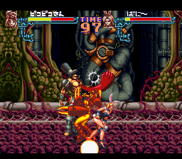 Gourmet Warriors (SNES) screenshot: His tie punch combo is also very powerful.