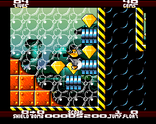 Donk! The Samurai Duck (Amiga CD32) screenshot: The precious diamonds I have to collect.