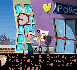 The Fish Files (Game Boy Color) screenshot: Bonkemon kid