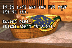Paws & Claws: Best Friends - Dogs & Cats (Game Boy Advance) screenshot: Pet go night-night.