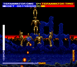 Terminator 2: Judgment Day (SNES) screenshot: Gold Terminators, as seen in the arcade.