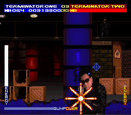 Terminator 2: Judgment Day (SNES) screenshot: Closeup on a T-800.