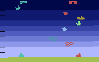 Air-Sea Battle (Atari 2600) screenshot: Submarines firing at targets