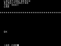 007: Aqua Base (TI-99/4A) screenshot: Entering a command