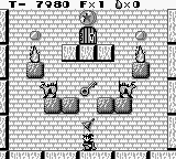 Solomon's Club (Game Boy) screenshot: Level 1 room 3, grab the bell to release a fariy
