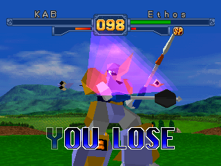 Robo-Pit 2 (PlayStation) screenshot: And that means game over.