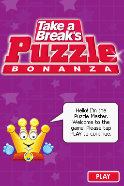 Take A Break's Puzzle Bonanza (Nintendo DS) screenshot: Title Screen