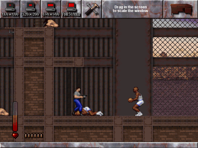 Private Investigator (Windows) screenshot: The basketball players can't do much against a detective with a gun