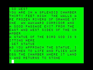 Pyramid 2000 (TRS-80 CoCo) screenshot: A statue comes to life