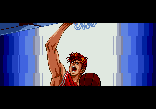 Slam Dunk: Kyōgō Makkō Taiketsu! (Genesis) screenshot: Vicious slam dunking domination