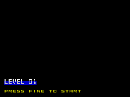 Lirus (ZX Spectrum) screenshot: Level 1:<br> Level menu.