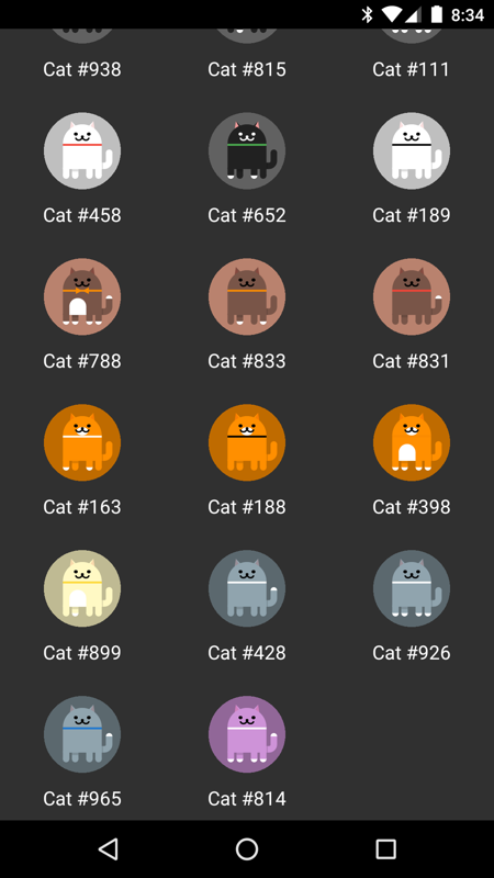 Android Nougat (included games) (Android) screenshot: More kitties, including a rare purple one!