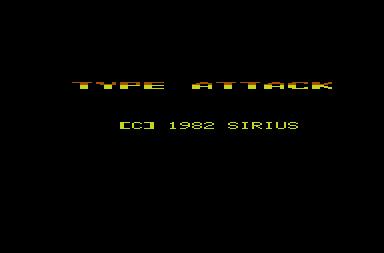 Type Attack (VIC-20) screenshot: Title screen