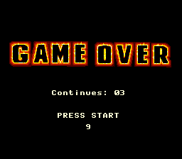 No Escape (SNES) screenshot: Game over