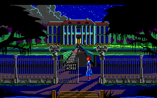 The Colonel's Bequest (Atari ST) screenshot: Estate gates.