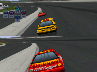 NASCAR 98 (Collector's Edition) (PlayStation) screenshot: Instant replay with video controls