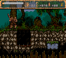 No Escape (SNES) screenshot: A pit with spikes