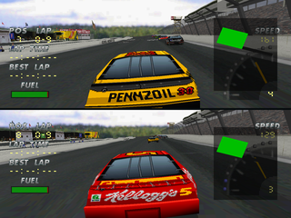 NASCAR 98 (Collector's Edition) (PlayStation) screenshot: Two players mode
