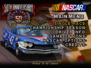 NASCAR 98 (Collector's Edition) (PlayStation) screenshot: Main menu