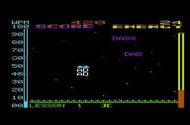 Type Attack (VIC-20) screenshot: Type the words...