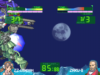 Gundam: The Battle Master (PlayStation) screenshot: Zaku II is chasing me.