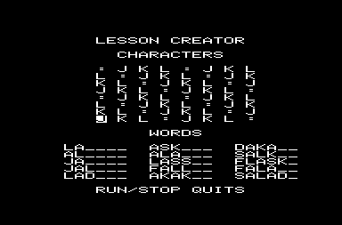Type Attack (VIC-20) screenshot: You can create your own challenges