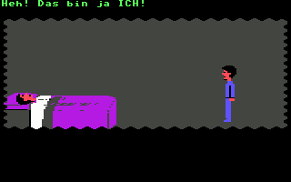 Zak McKracken and the Alien Mindbenders (Commodore 64) screenshot: Dreaming (German)