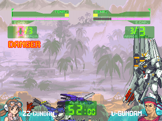 Gundam: The Battle Master (PlayStation) screenshot: Against V-Gundam.