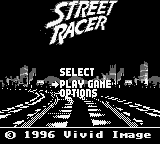 Street Racer (Game Boy) screenshot: Main menu.