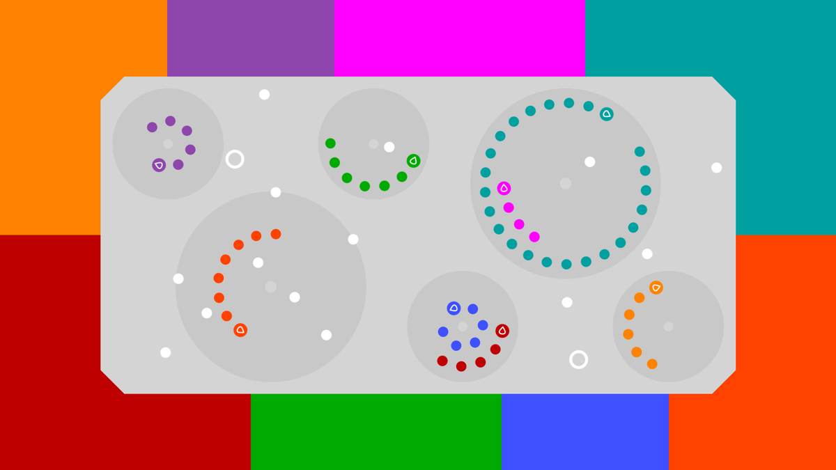 12 orbits (Windows) screenshot: 12 orbits - Trails - 8 players - posing