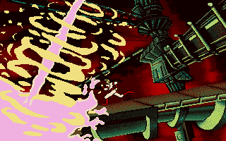 Space Ace (Atari ST) screenshot: Ray blast!