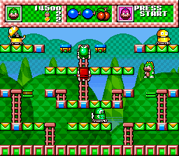 Wani Wani World (Genesis) screenshot: These springs are the only way to jump.