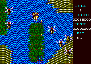 Divine Sealing (Genesis) screenshot: It's hard to tell in a still, but the water background is migraine-inducing.