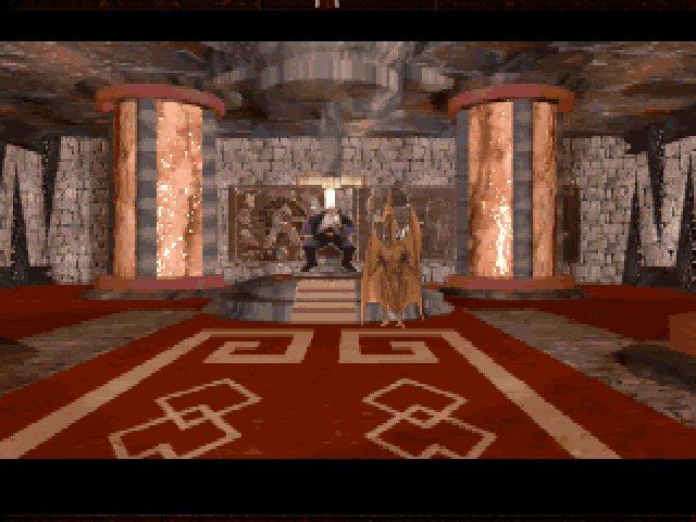 Lost Eden (Windows) screenshot: The throne room, the king has a visitor from the north