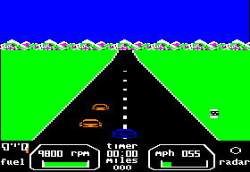 The Great American Cross-Country Road Race (Apple II) screenshot: Driving cross-country