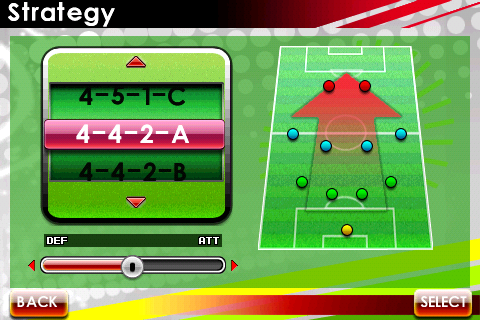 Real Soccer 2009 (Android) screenshot: Strategy