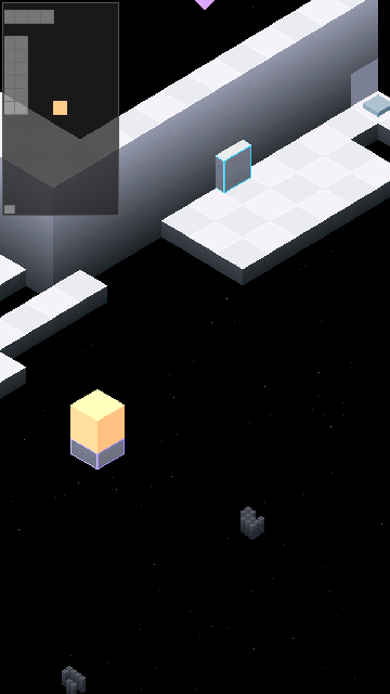 Edge (J2ME) screenshot: This platform takes me to another island of blocks.