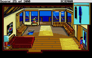 Code-Name: Iceman (Atari ST) screenshot: Checking out the closet in your cabin.