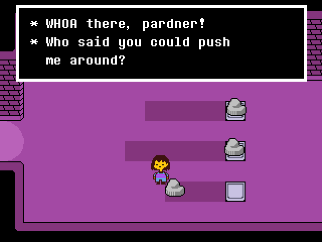 Undertale (Windows) screenshot: The sign from earlier meant what it said.