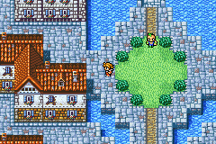 Final Fantasy I & II: Dawn of Souls (Game Boy Advance) screenshot: Small quiet town (FF1)