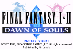 Final Fantasy I & II: Dawn of Souls (Game Boy Advance) screenshot: Main Screen