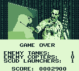 Garry Kitchen's Super Battletank: War in the Gulf (Game Boy) screenshot: Game over.