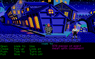 The Secret of Monkey Island (Atari ST) screenshot: City streets.