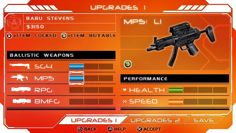 Infected (PSP) screenshot: Upgrading the pea shooters