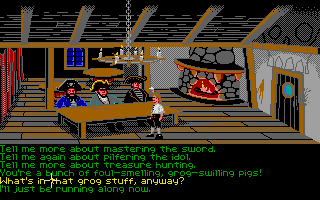 The Secret of Monkey Island (Atari ST) screenshot: Pirate leaders.