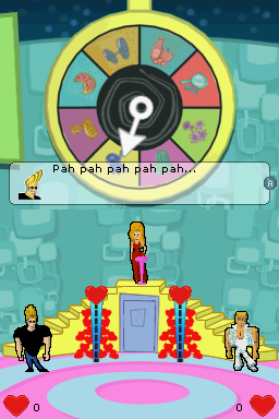 Johnny Bravo in The Hukka-Mega-Mighty-Ultra-Extreme Date-O-Rama! (Nintendo DS) screenshot: Stop the wheel!